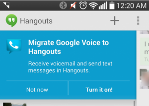 Google Voice integrado na aplicação Hangouts